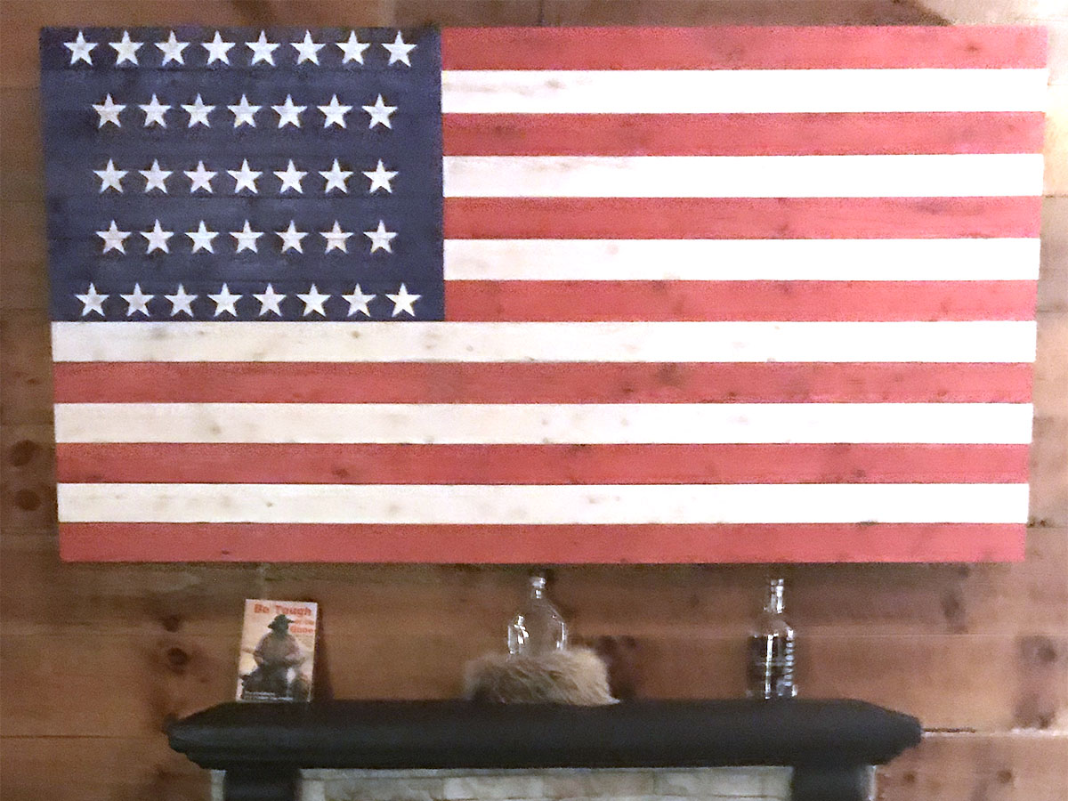 Wooden US flag 1867 to 1876